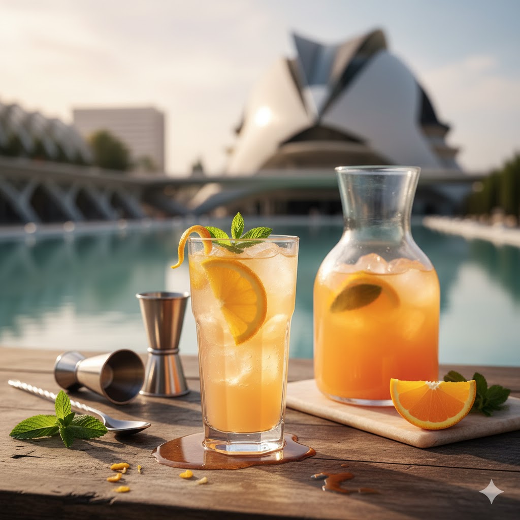 Agua de Valencia en copa amplia