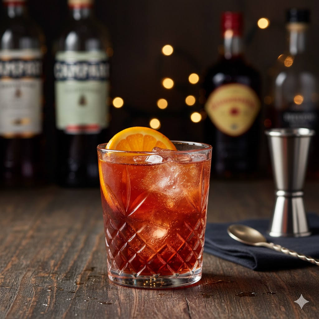 Americano con hielo y naranja