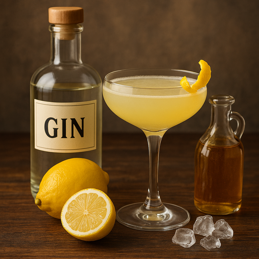 Ingredientes del Bee's Knees: ginebra, miel y limón