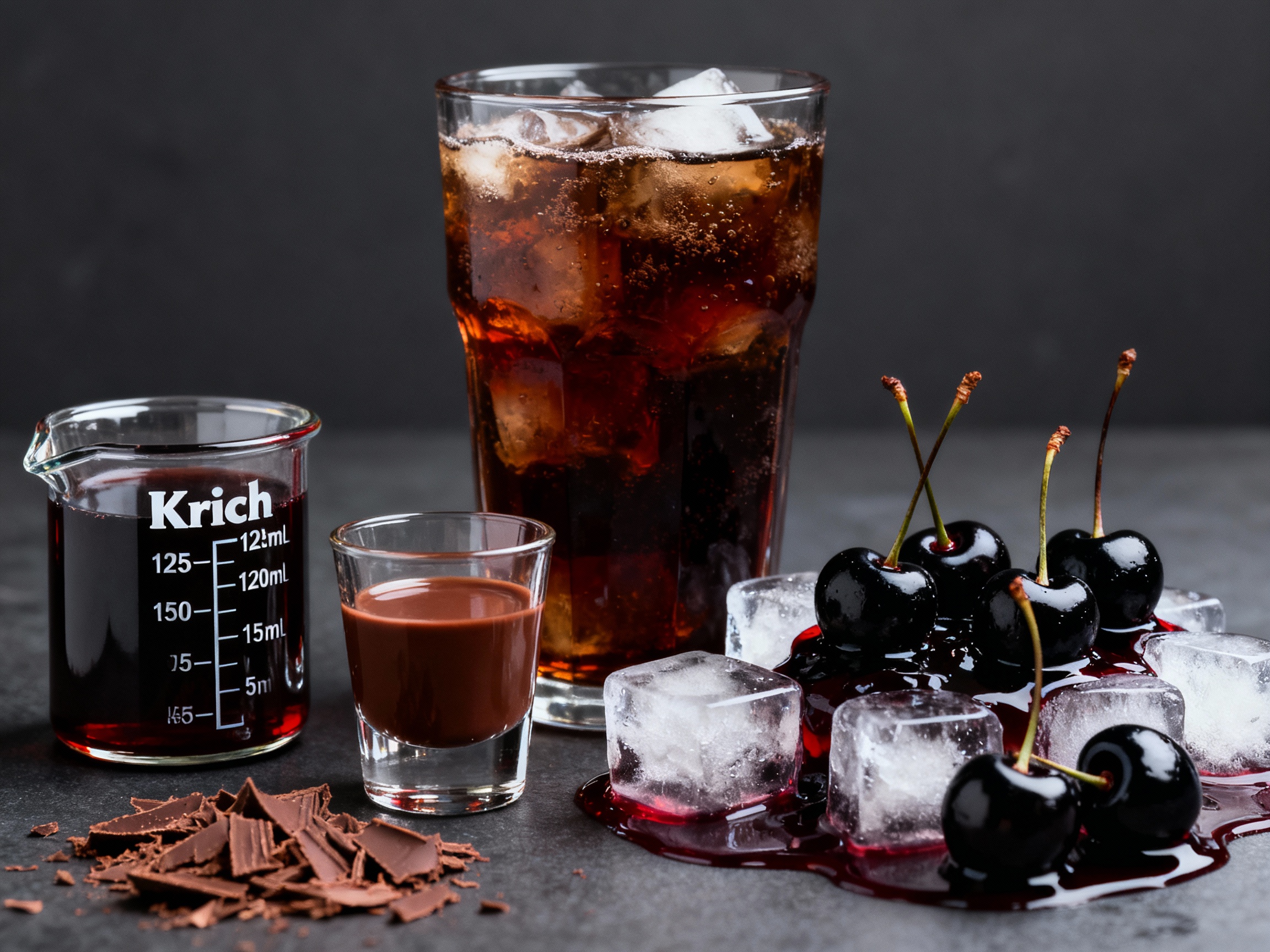 Cóctel Black Forest Highball servido en vaso alto