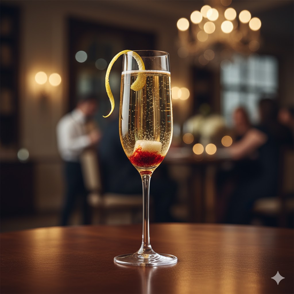 Champagne Cocktail con copa tipo flute