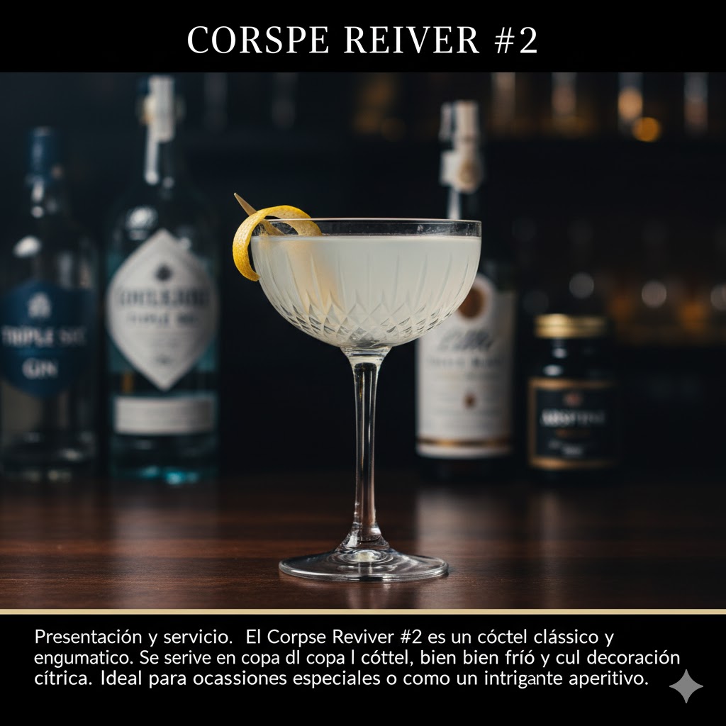 Corpse Reviver Nº2 en copa cóctel