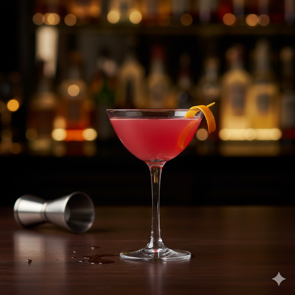 Cosmopolitan rosa en copa Martini