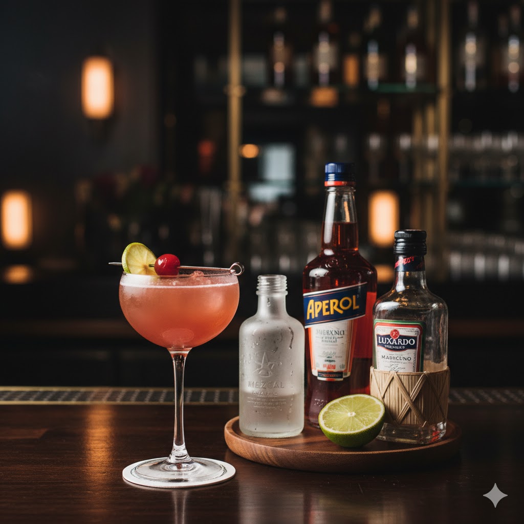 Cóctel Division Bell con mezcal y Aperol