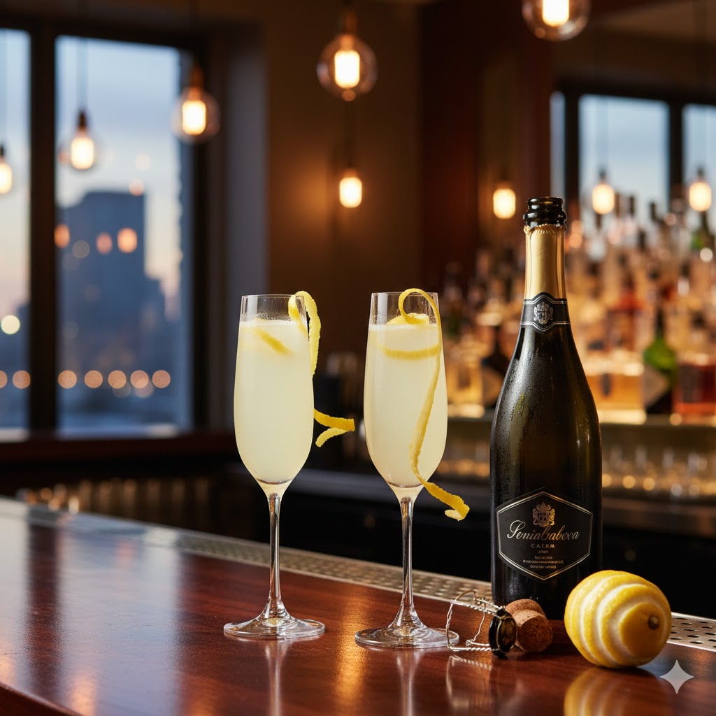 French 75 en copa de champagne