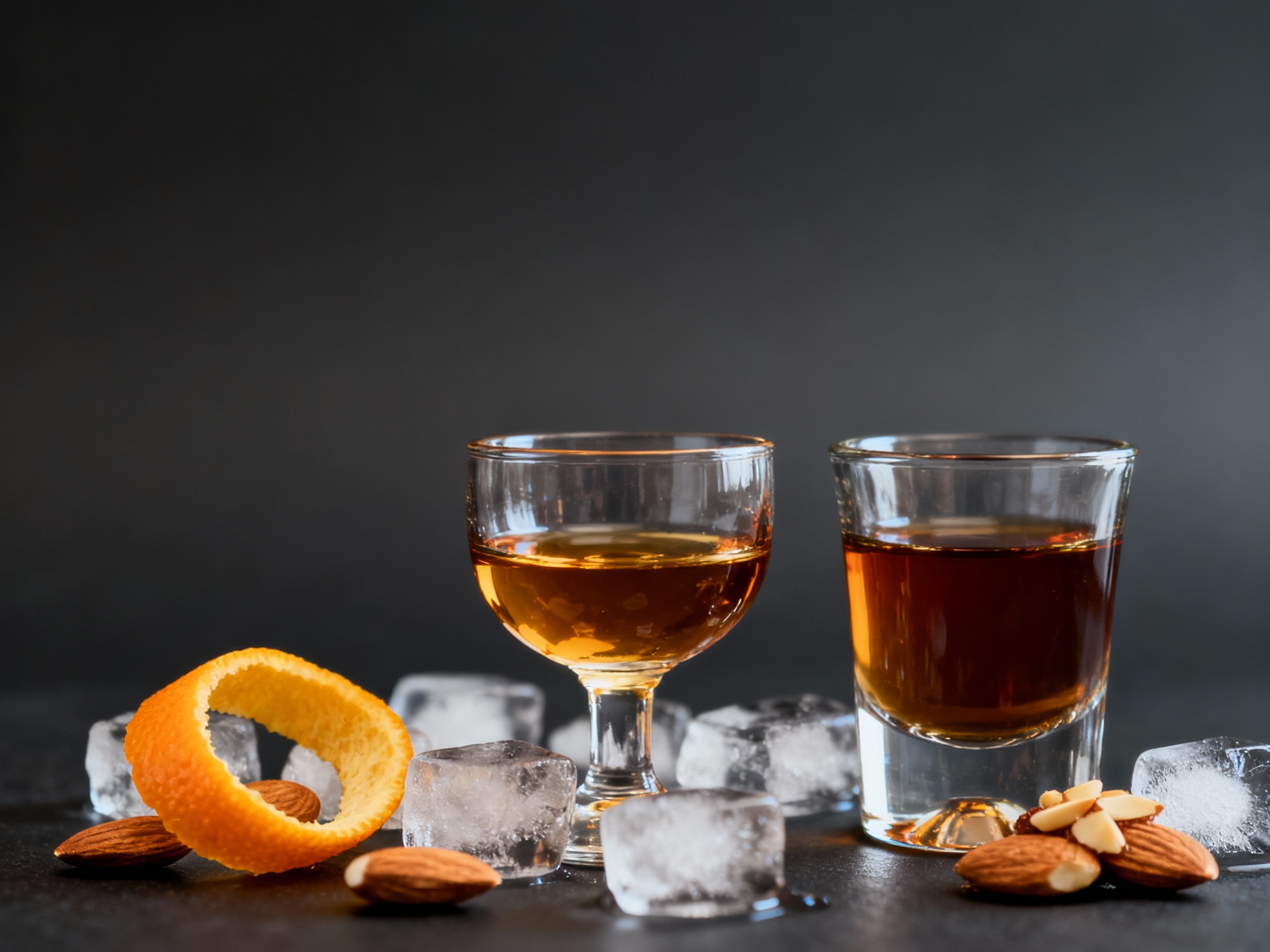 Ingredientes del French Connection: coñac y Amaretto