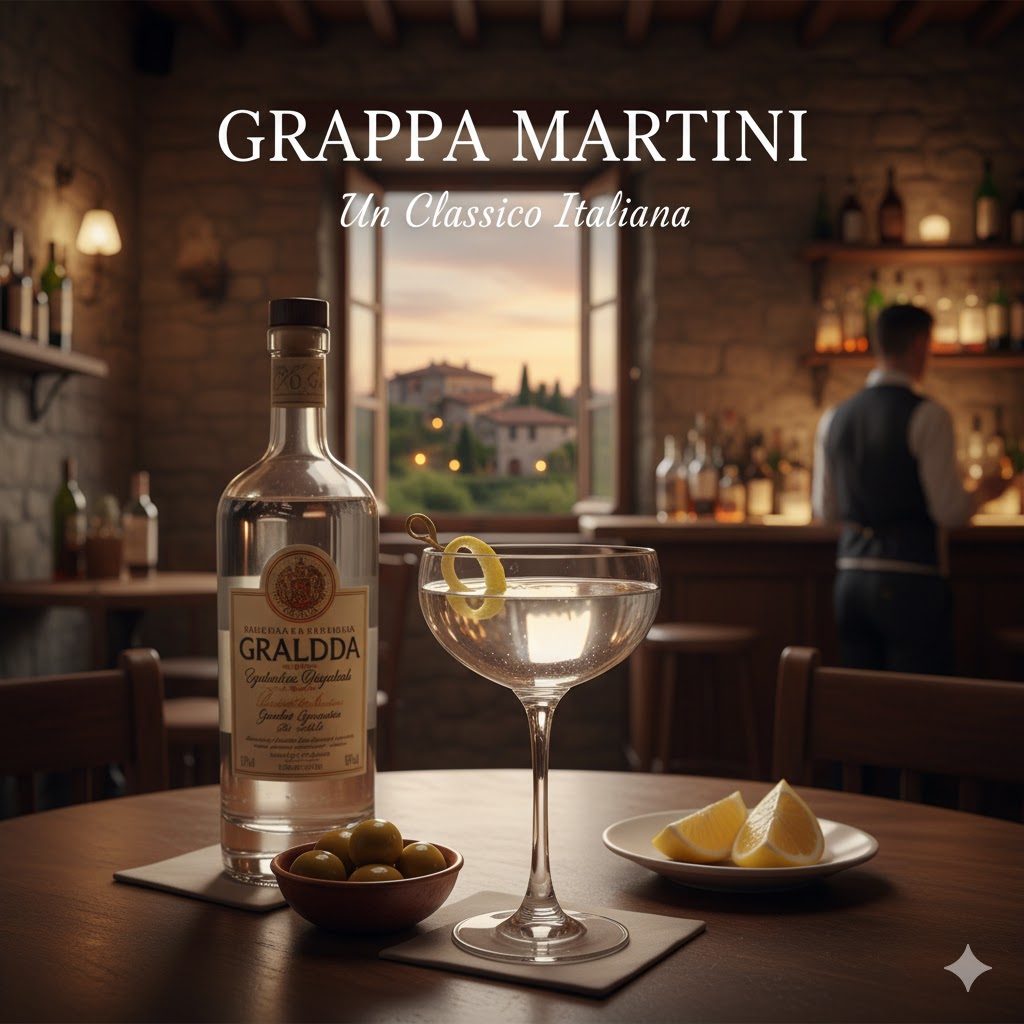 Grappa Martini en copa Martini