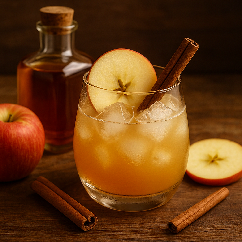 Ingredientes del Harvest Sour: applejack, limón, jarabe de arce y canela