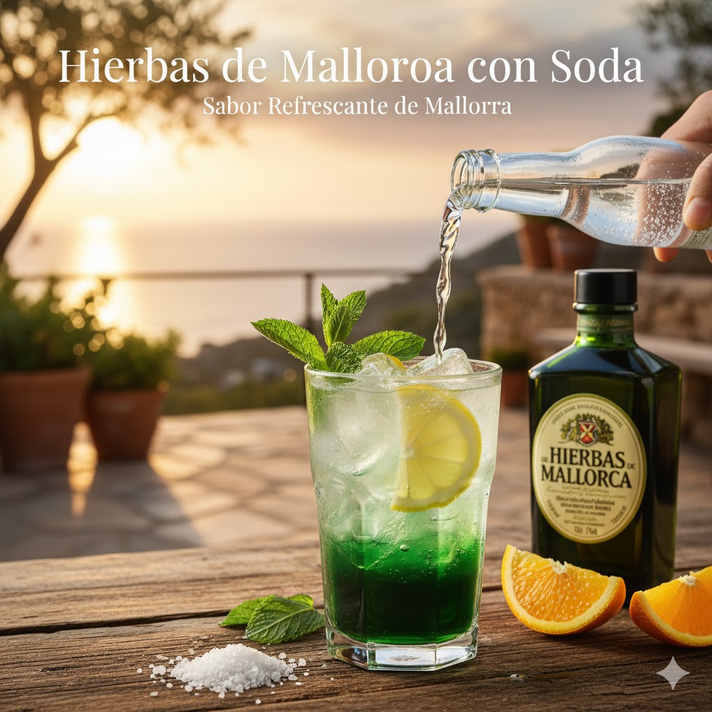 Hierbas de Mallorca con hielo y soda