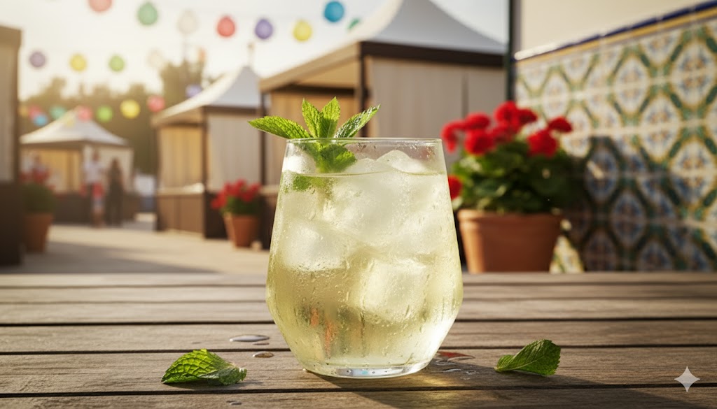 Rebujito andaluz con hierbabuena