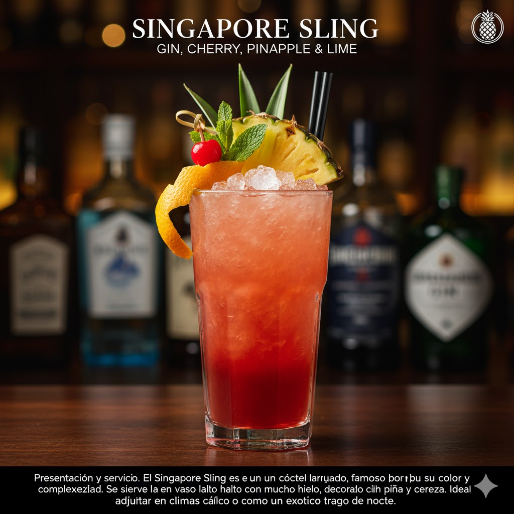 Singapore Sling largo con piña