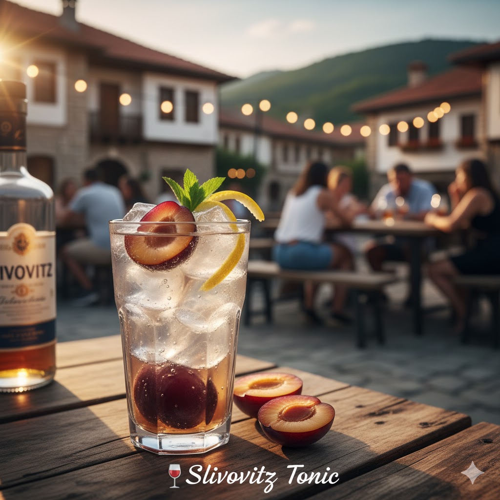 Slivovitz Tonic en vaso alto
