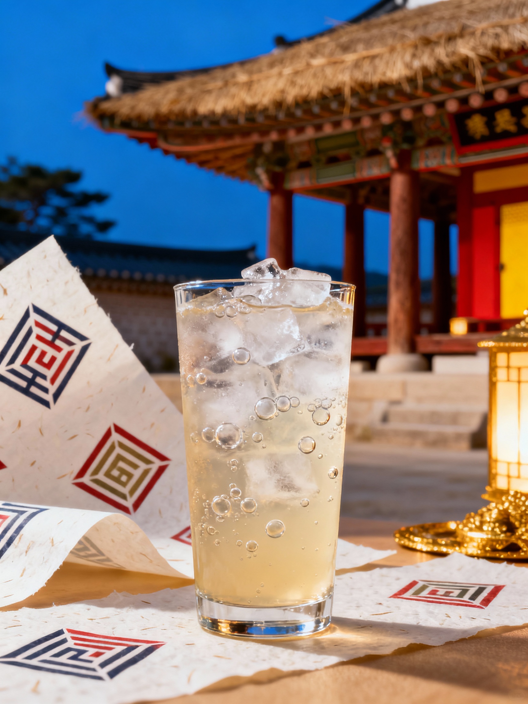 Somaek, mezcla de soju y cerveza en vaso de cerveza