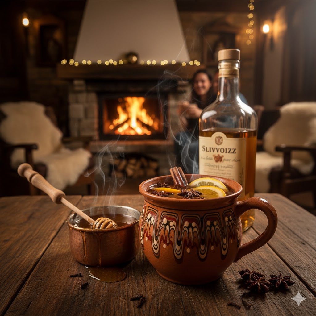 Té caliente con Slivovitz y miel