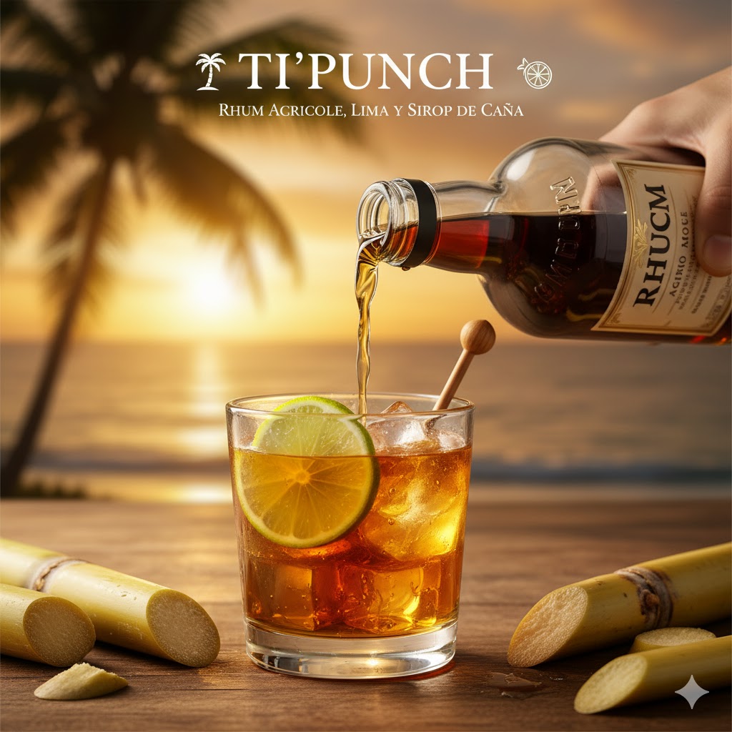 Ti'Punch servido con lima y ron agricole