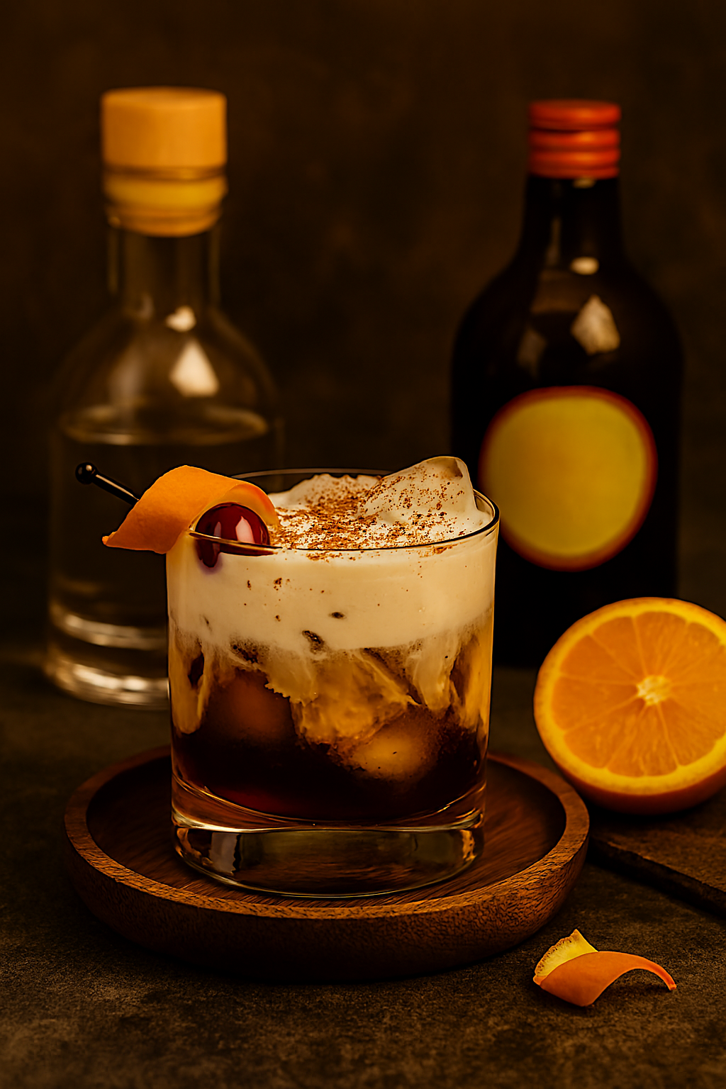 Vodka, licor de café y nata para preparar un White Russian