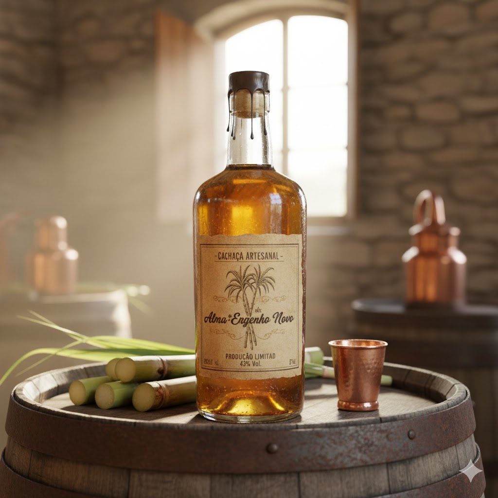 Botellas de cachaça artesanal
