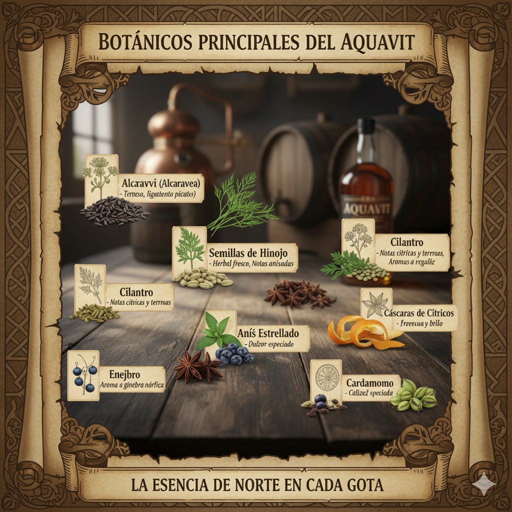 Botánicos principales utilizados en el Aquavit