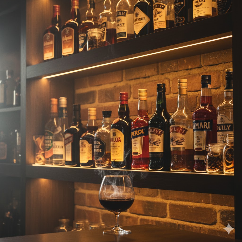 Botellas de diversos licores