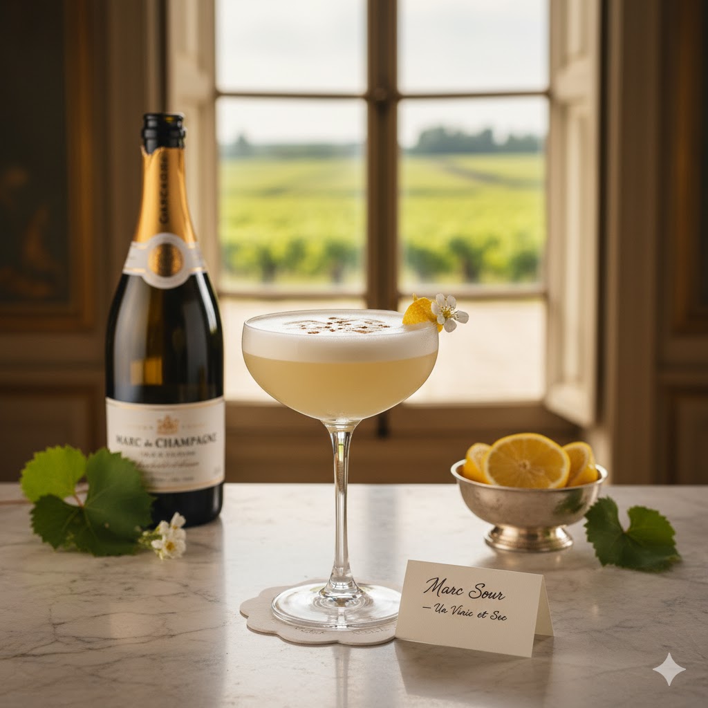 Cóctel elaborado con Marc francés