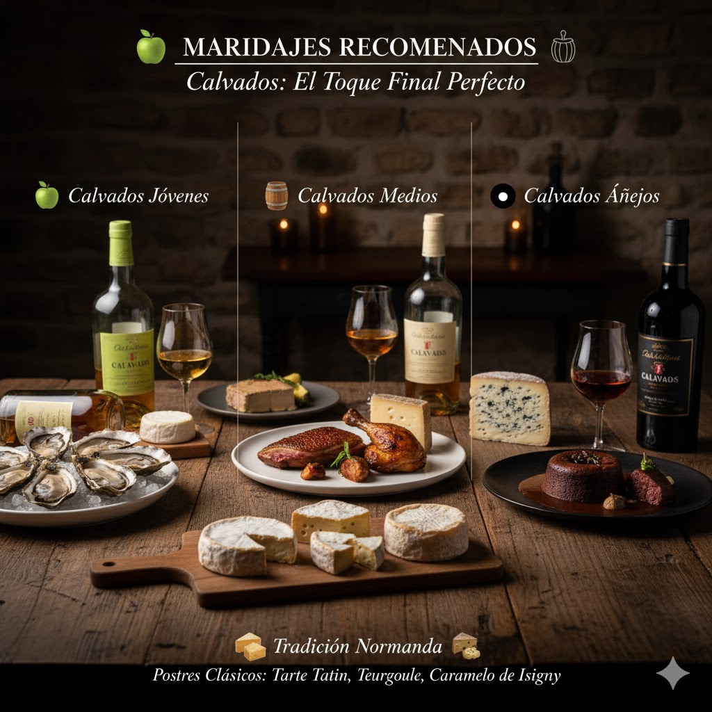 Maridajes con Calvados: quesos normandos, foie y postres de manzana