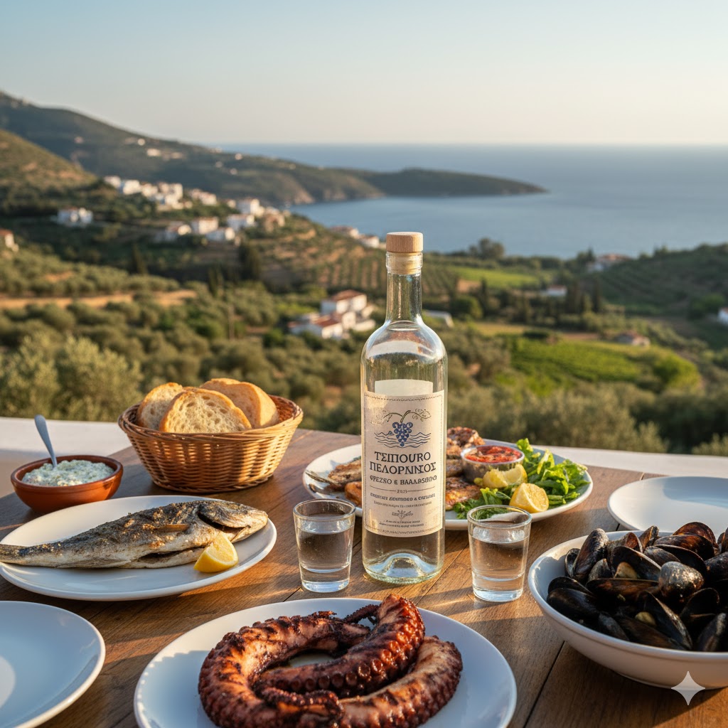 Peloponeso, tsipouro costero y ligero