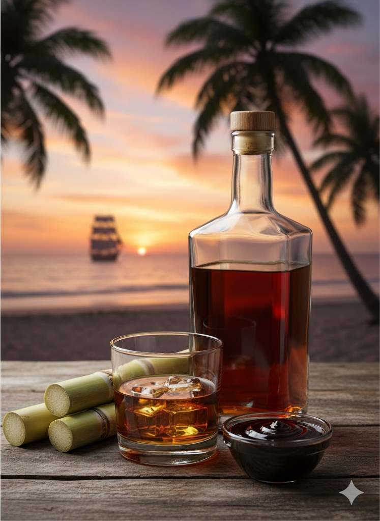 Ron elaborado a partir de caña de azúcar