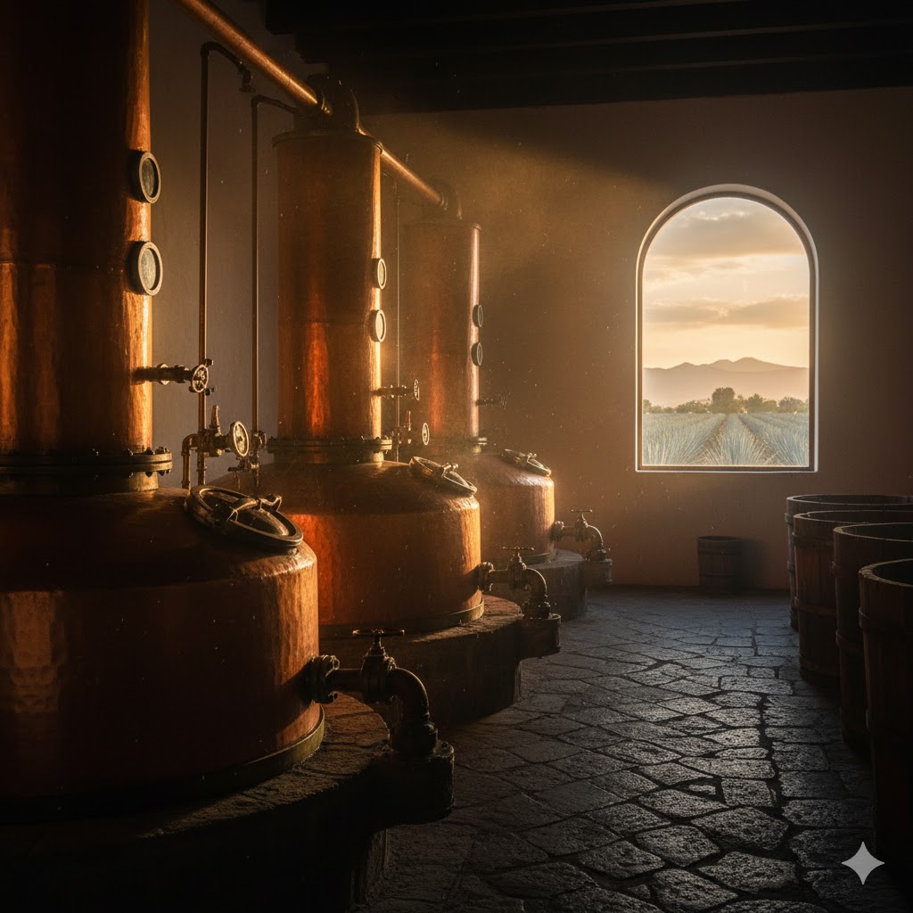 Alambiques de cobre para destilación de tequila