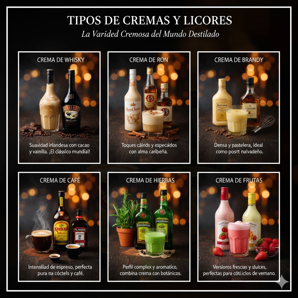 Tipos de cremas licores