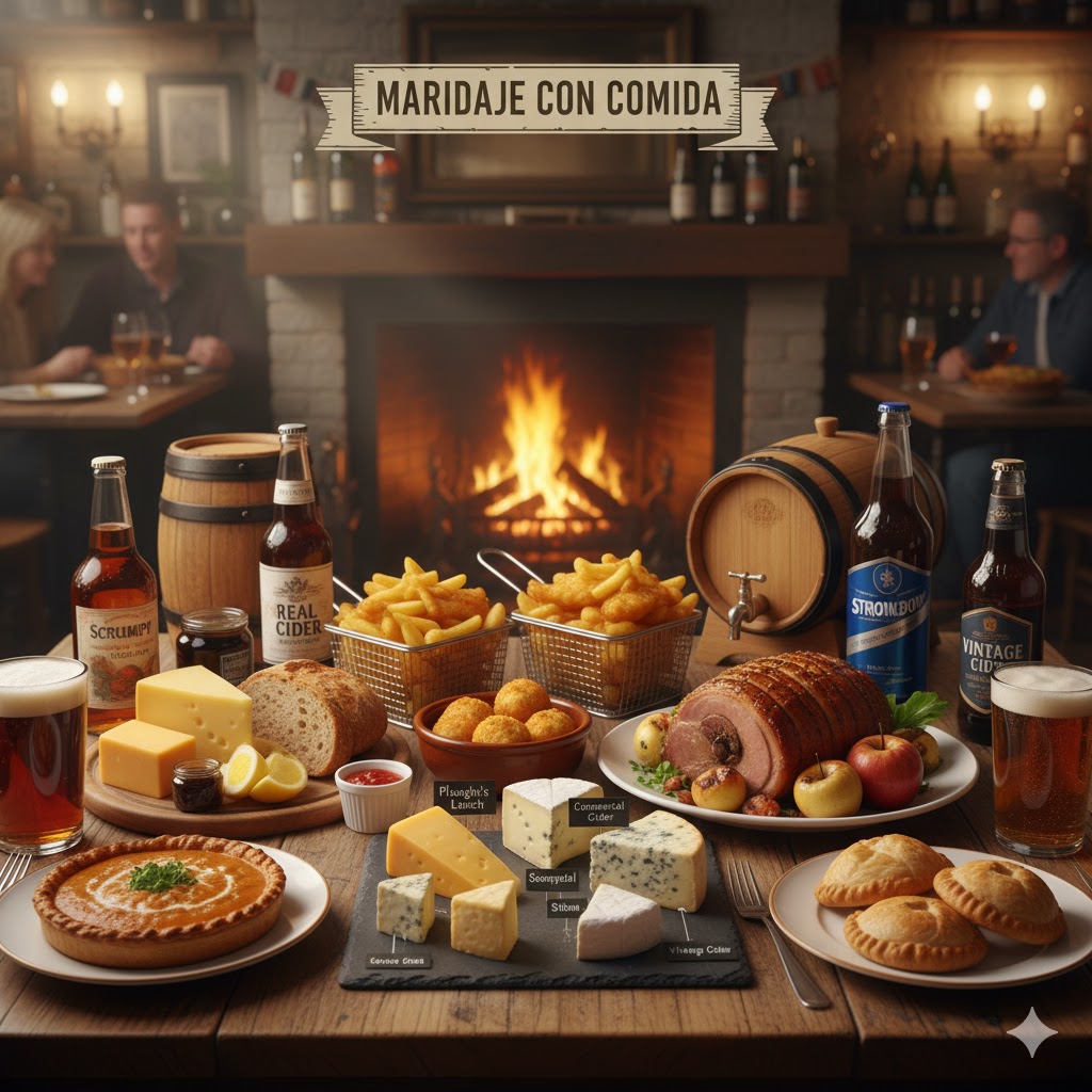 Sidra inglesa maridando con platos británicos