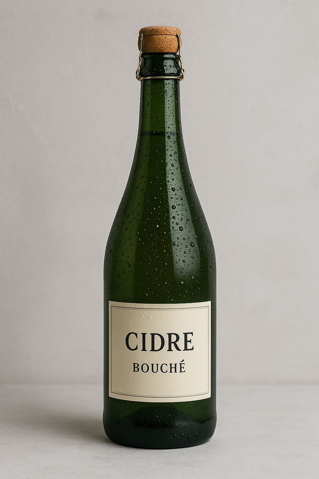 Botella tradicional de sidra francesa