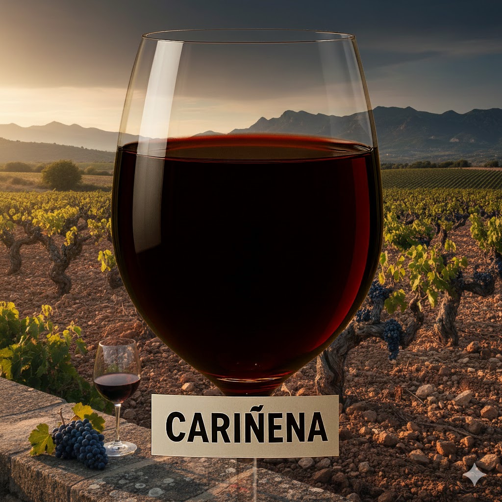 Copa de vino tinto Cariñena, rojo picota intenso