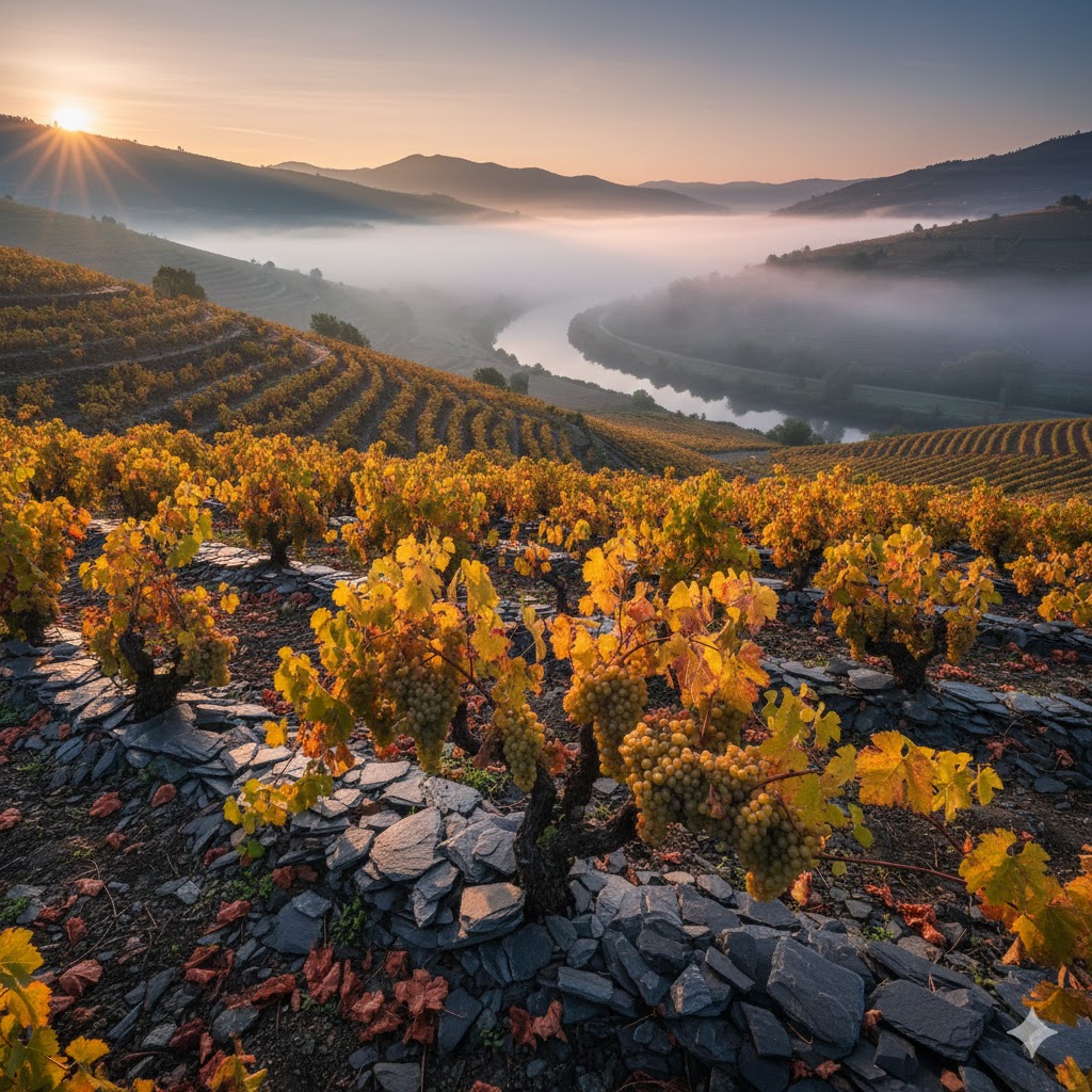 Viñas centenarias Godello Valdeorras río Sil brumoso eterno