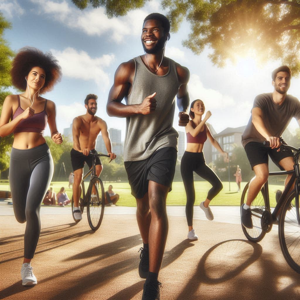 Persona realizando ejercicio cardiovascular al aire libre