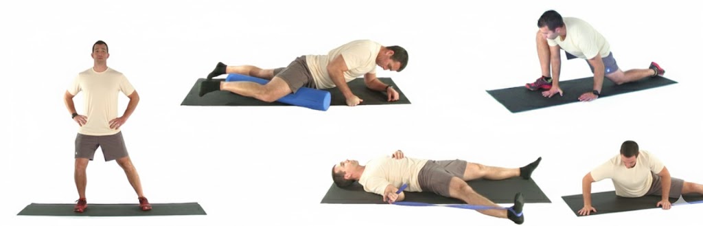 Persona realizando estiramiento de aductores