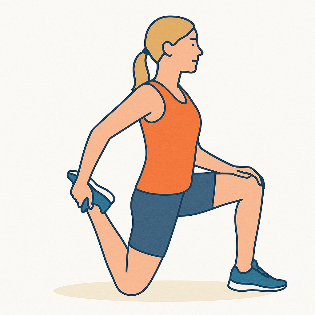 Estiramiento de cuádriceps en posición de caballero