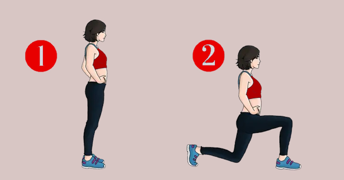 Zancadas profundas para movilizar cuádriceps y flexores de cadera