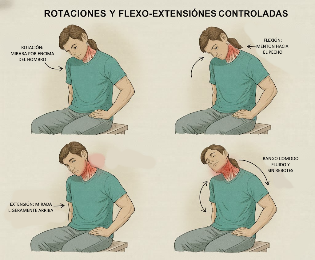 Rotaciones y flexo-extensión cervical controladas