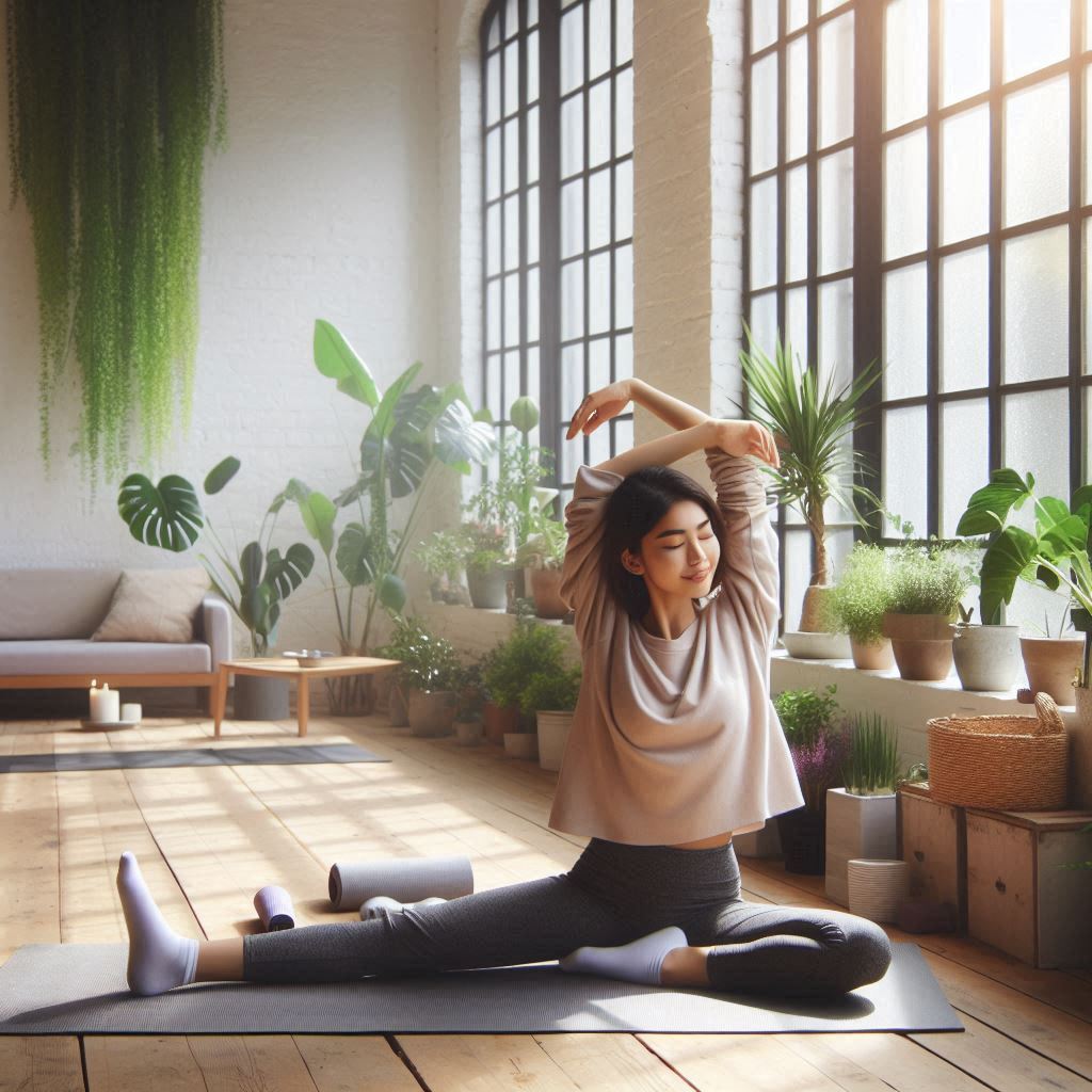 Persona realizando ejercicios de estiramiento y movilidad