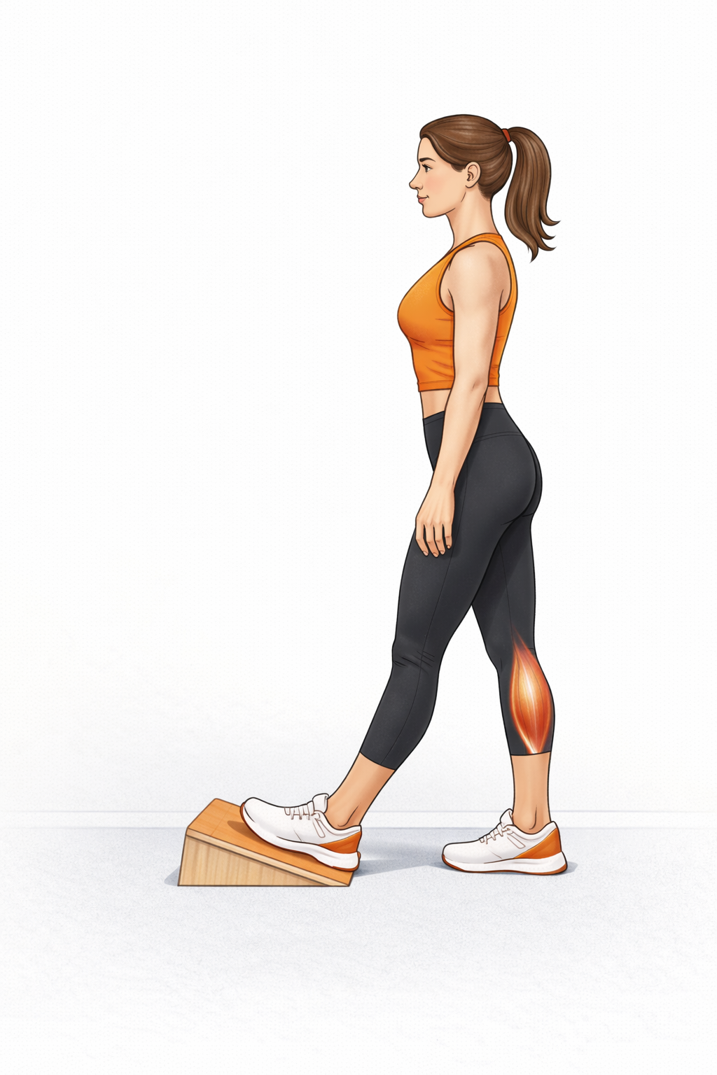 Estiramiento de gemelos en rampa o cuña