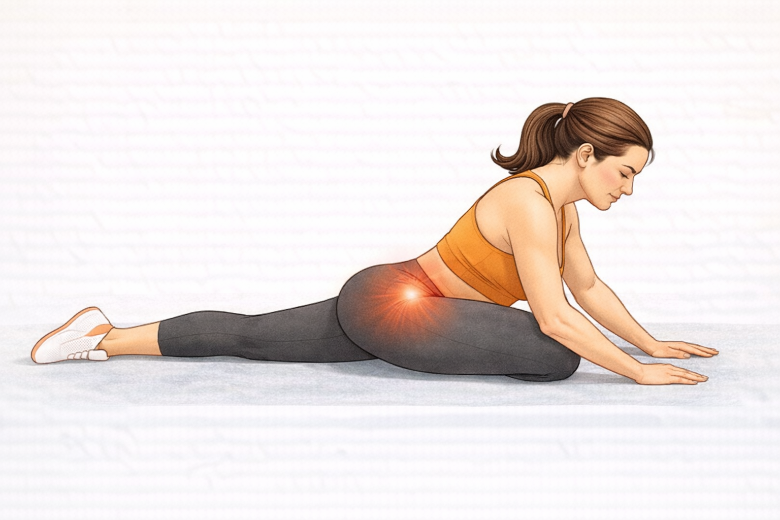 Pigeon pose para estiramiento de glúteos