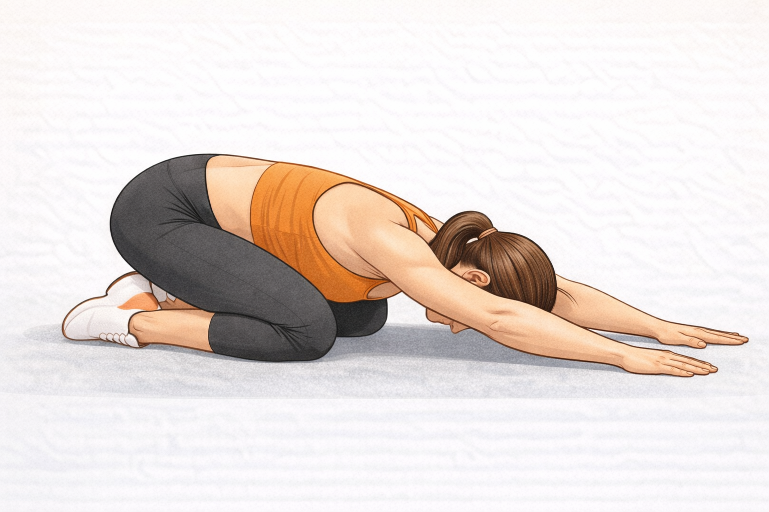 Postura del niño para estiramiento lumbar