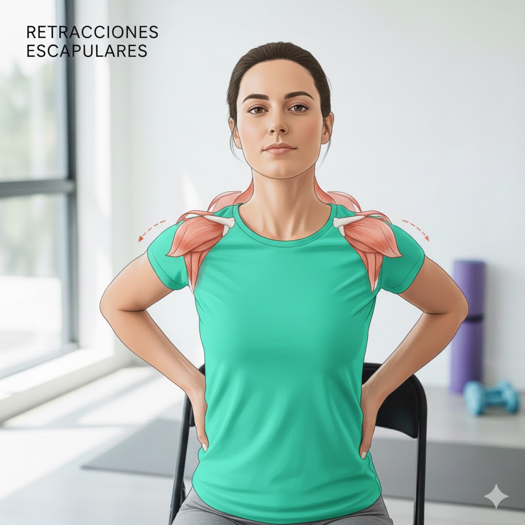 Retracción escapular para activar trapecio medio
