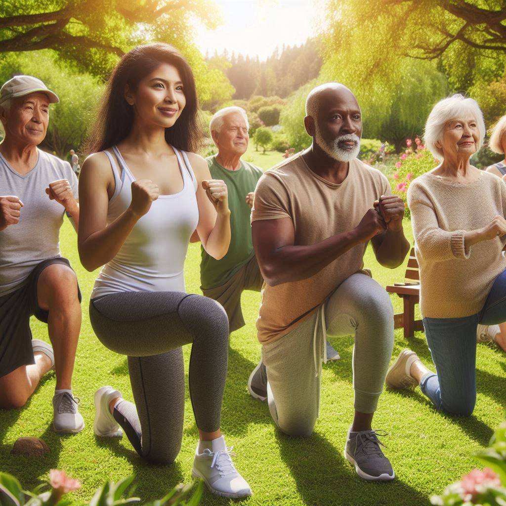 Personas realizando diferentes tipos de ejercicio físico