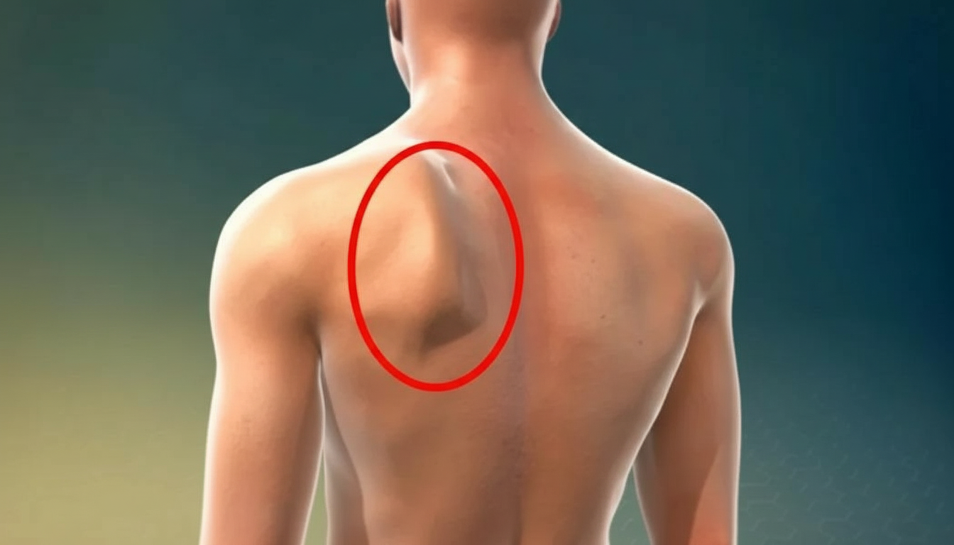 Escápulas aladas: ejemplo de escápula que sobresale en la espalda frente a posición más estable