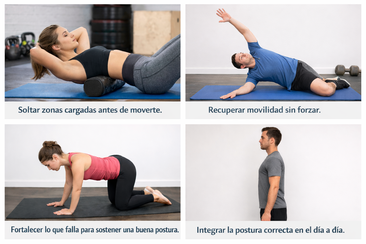 Ejemplo de sesión correctiva: liberar, mover y fortalecer la postura