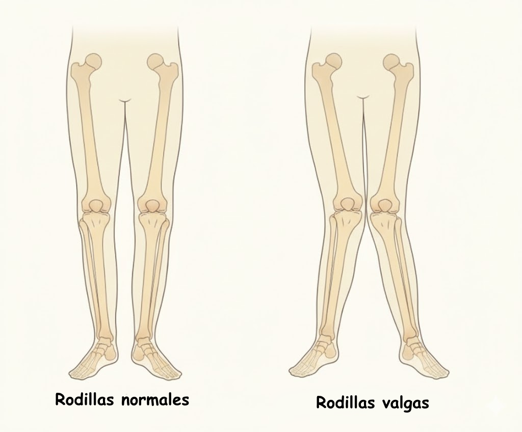 Comparación: rodilla en valgo frente a alineación neutra