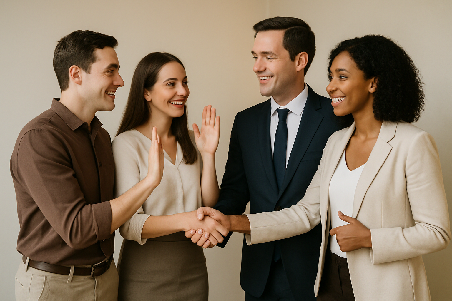 Ilustración de personas saludándose con cortesía