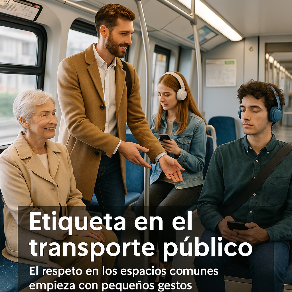 Etiqueta en transporte público