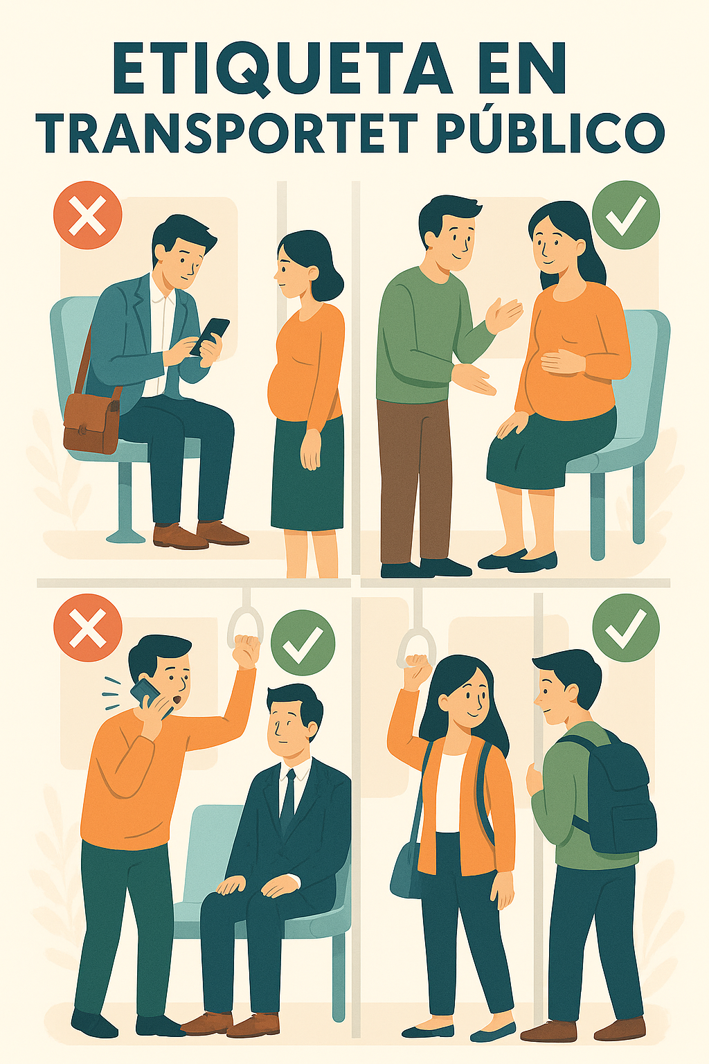 Etiqueta en transporte público